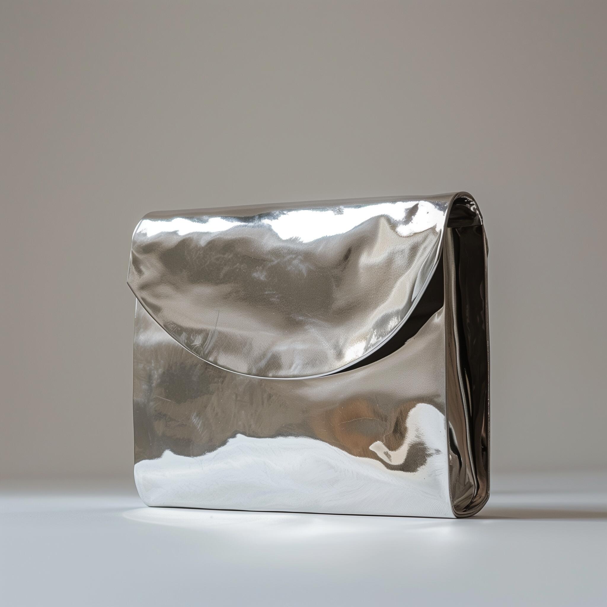 Silver no handle purse